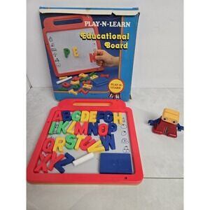 Vintage Magnetic And Chalk Play And Learn Toy Alphabet And Toy Pencil Sharpener
